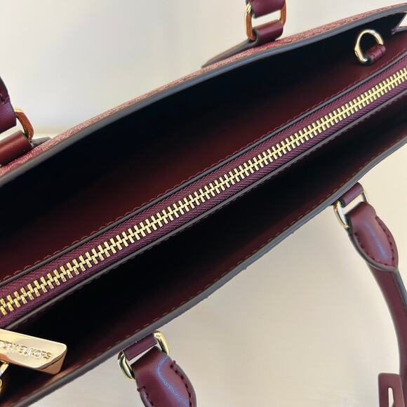 Michael Kors Purse & Wallet Sheila Medium Signature Logo and Metallic Satchel - Picture 7 of 11